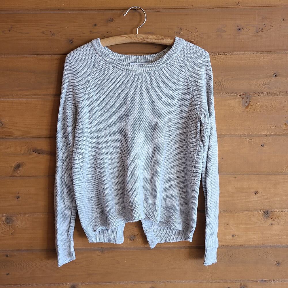 Madewell Province Cross Back Pullover Sweater Heather Dovetail Gray S Boho Fall - Picture 3 of 7